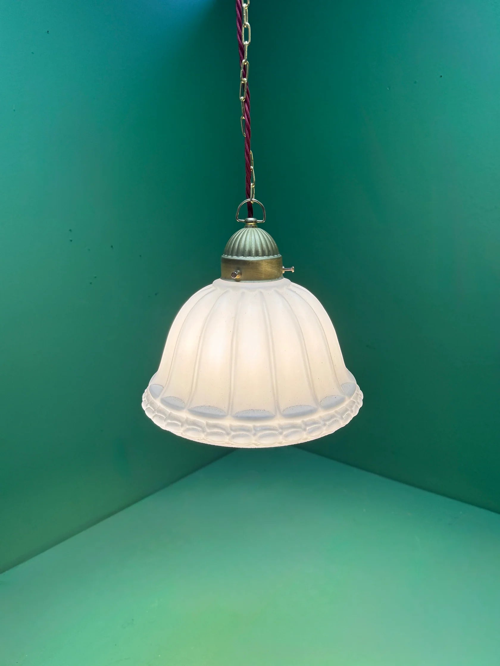 British_Opaline_Glass_Pendant_Light_with_Brass_Gallery,_1920s