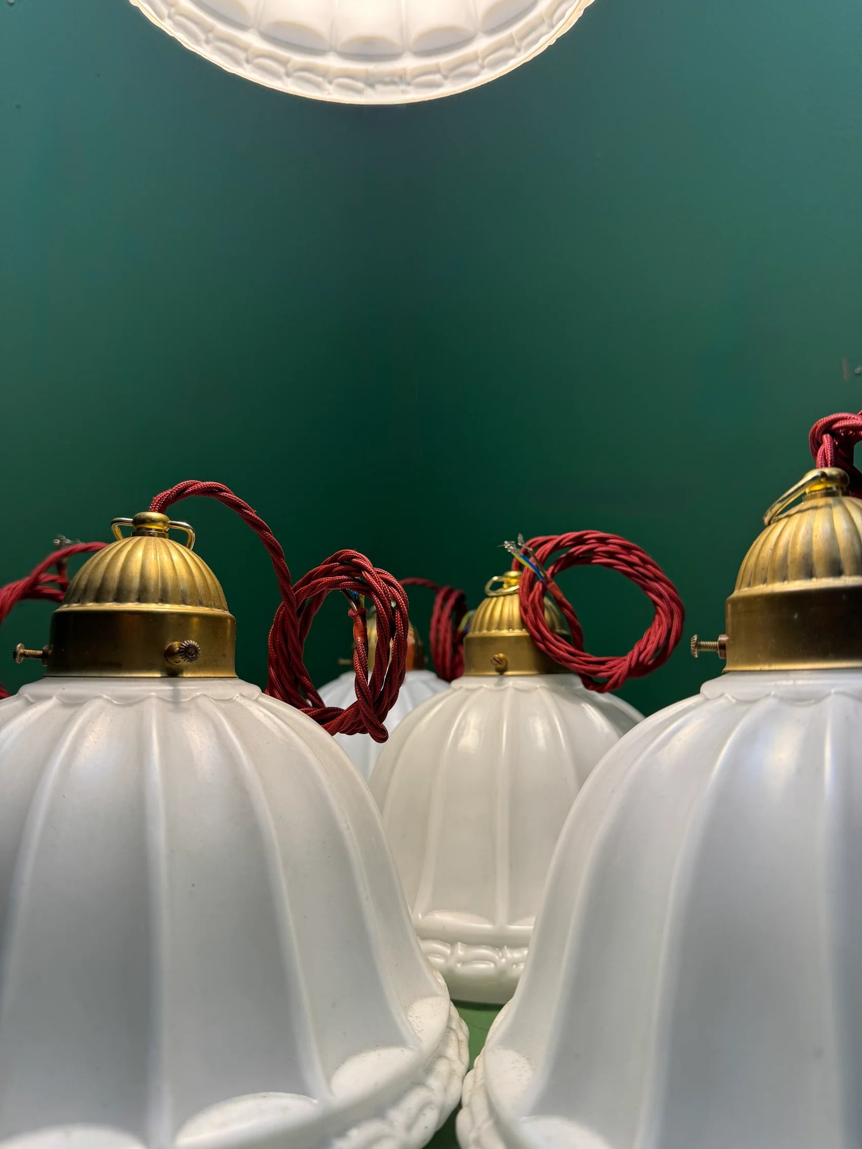 British_Opaline_Glass_Pendant_Light_with_Brass_Gallery,_1920s