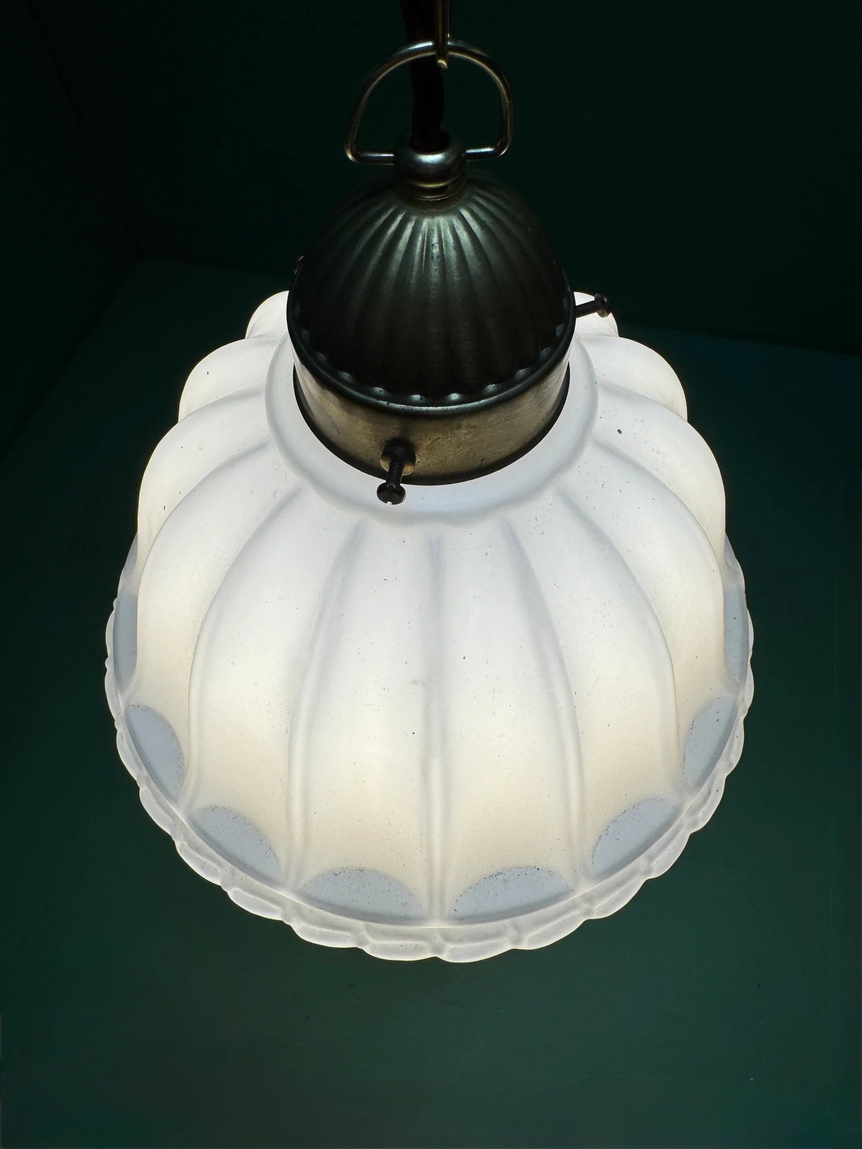 British_Opaline_Glass_Pendant_Light_with_Brass_Gallery,_1920s