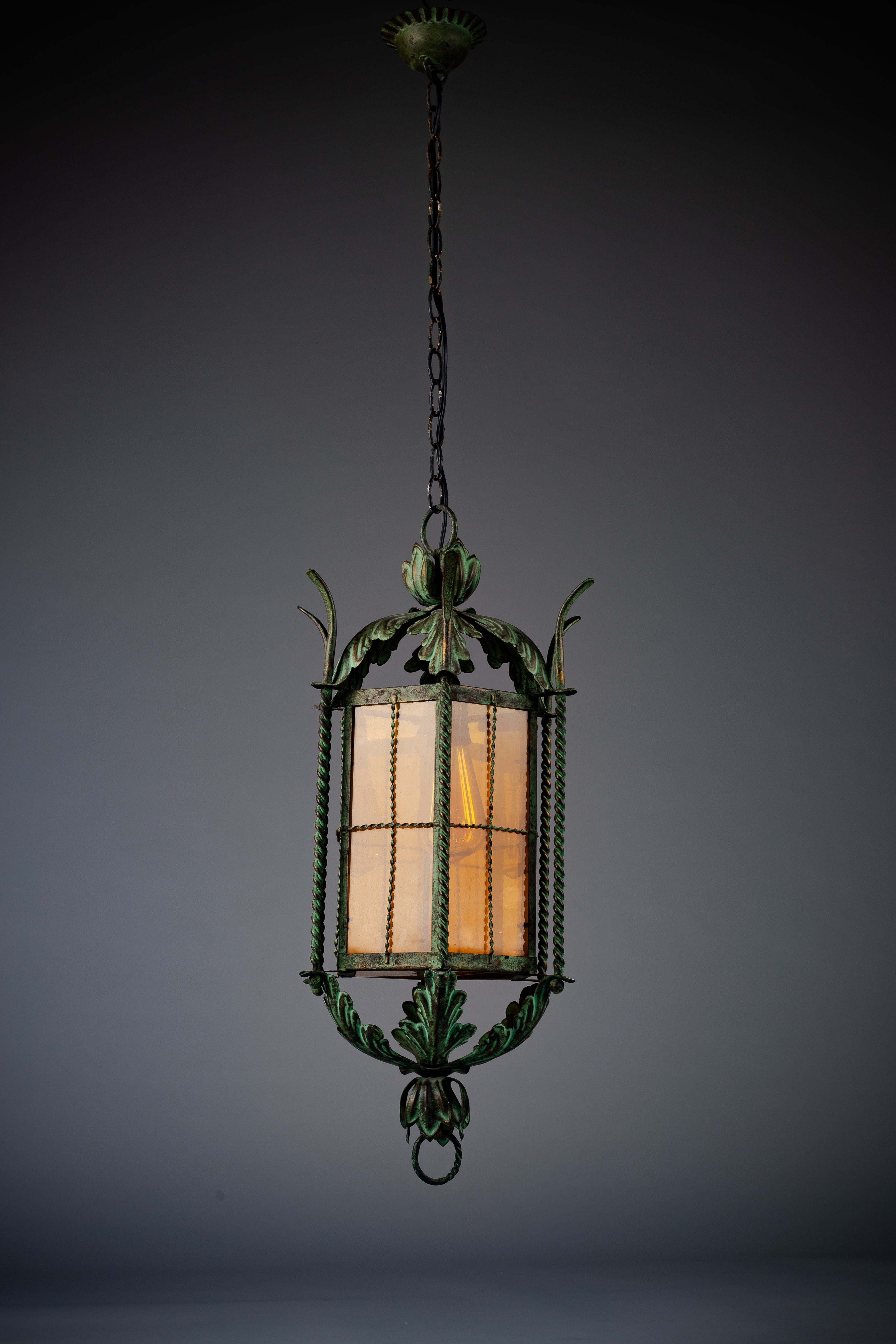 Finnish_Wrought_Iron_Lantern_Light_Attributed_to_Taidetakomo_Hakkarainen,_1930s