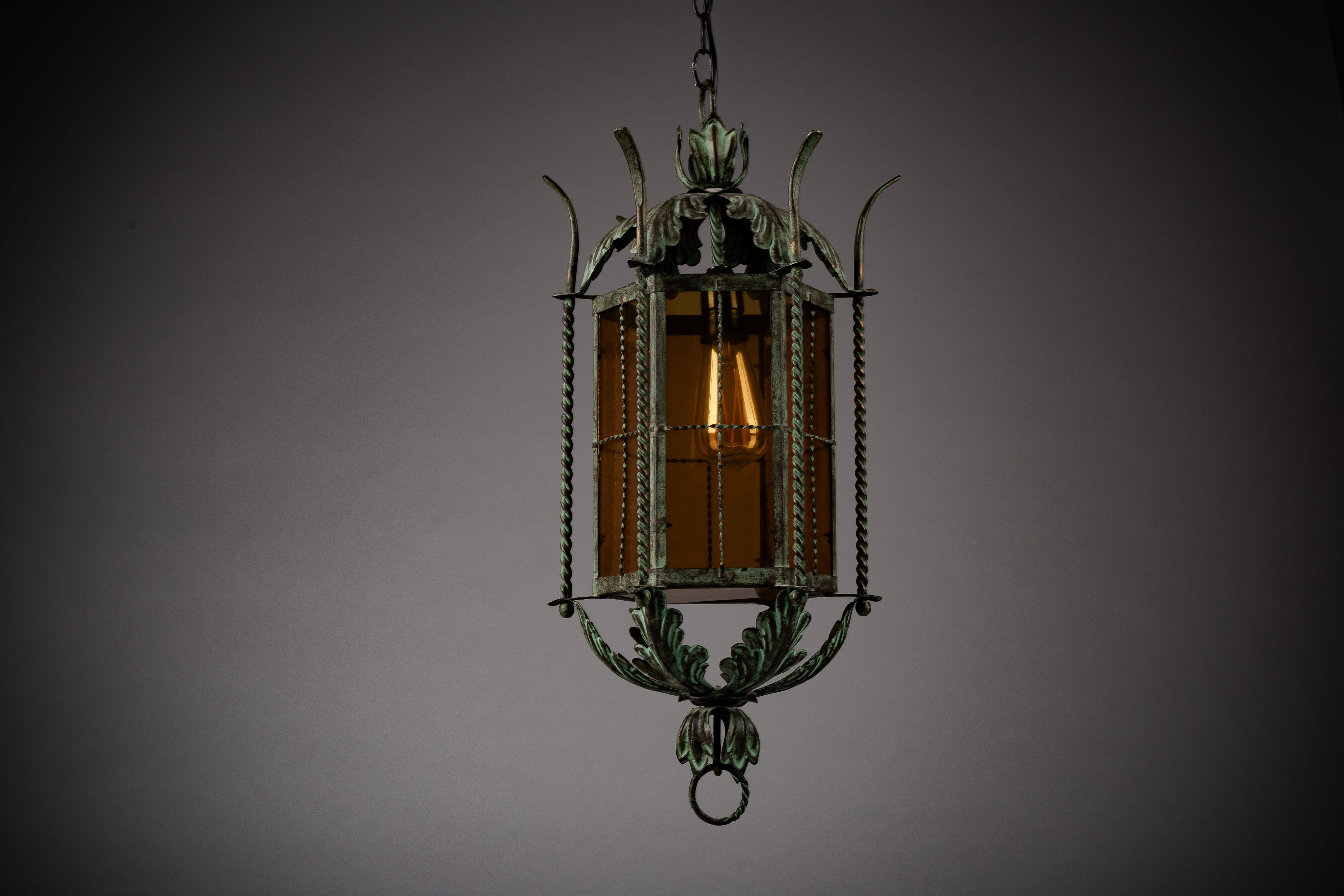 Finnish_Wrought_Iron_Lantern_Light_Attributed_to_Taidetakomo_Hakkarainen,_1930s