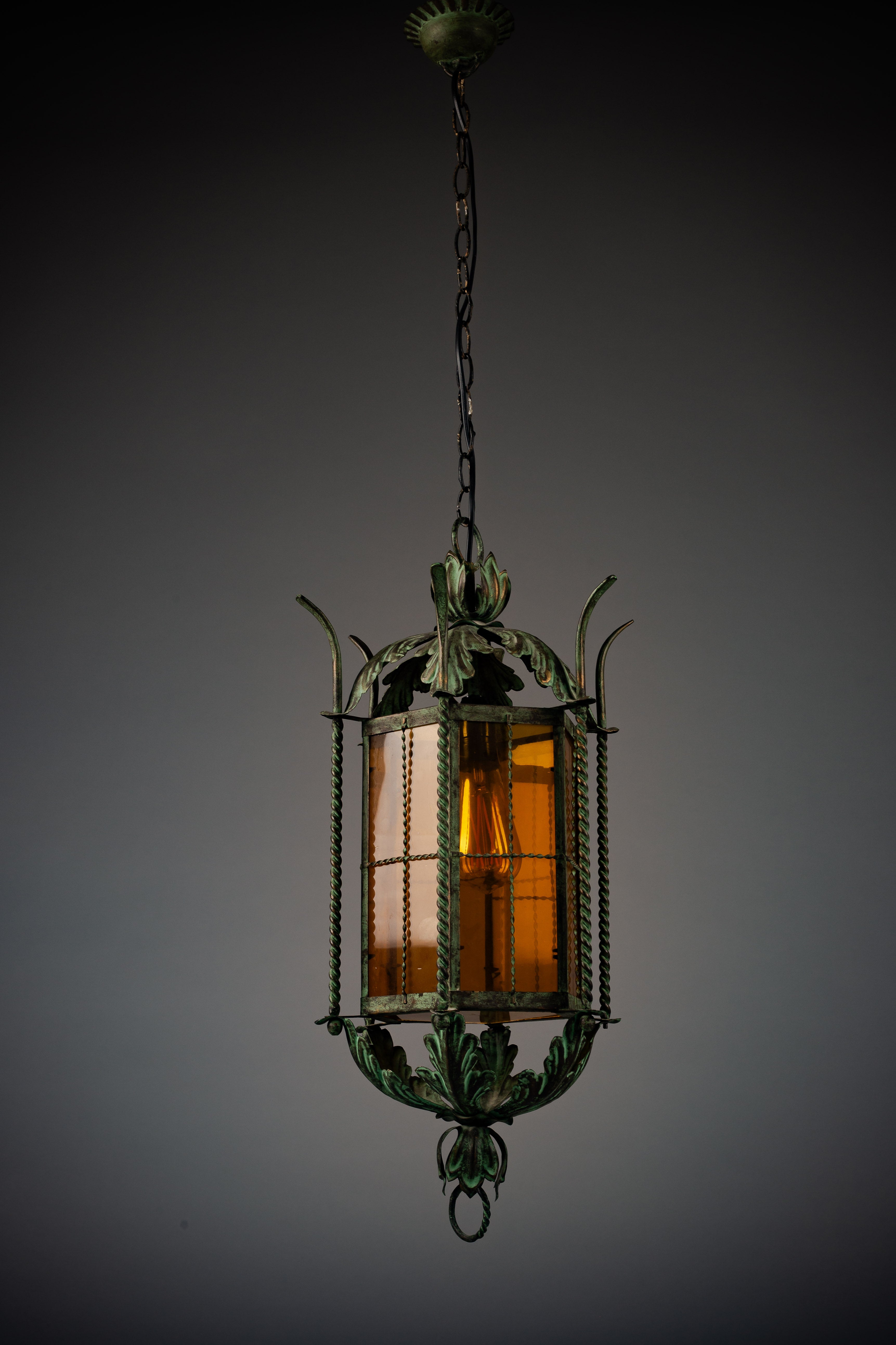 Finnish_Wrought_Iron_Lantern_Light_Attributed_to_Taidetakomo_Hakkarainen,_1930s