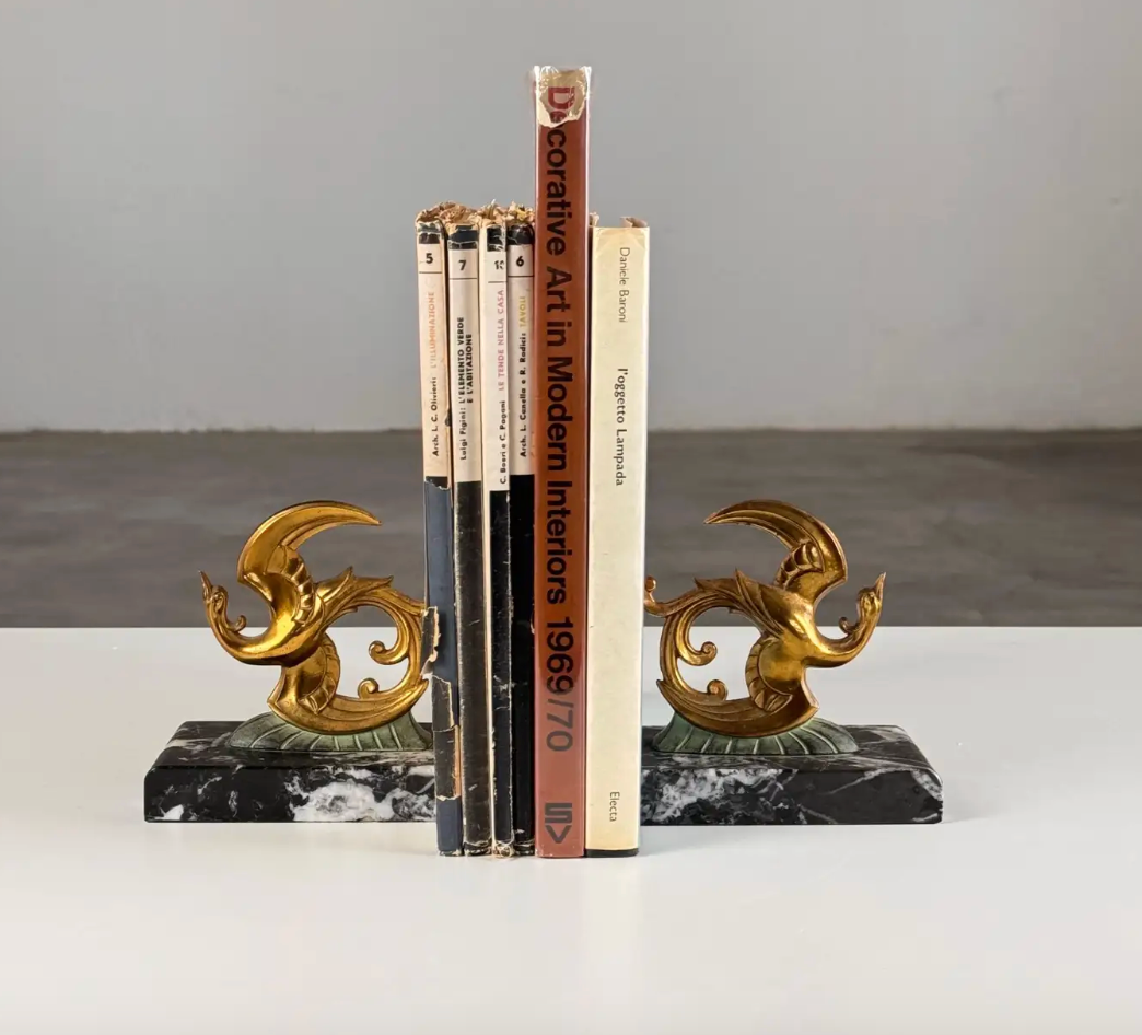 Set_of_2_Art_Deco_Birds_of_Paradise_Bookends_in_Bronze,_Brass_and_Black_Marble,_France,_1930s