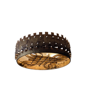 1940s_Brutalist_Flush_Mount_Ceiling_Lamp_in_Hammered_Gilt_Wrought_Iron