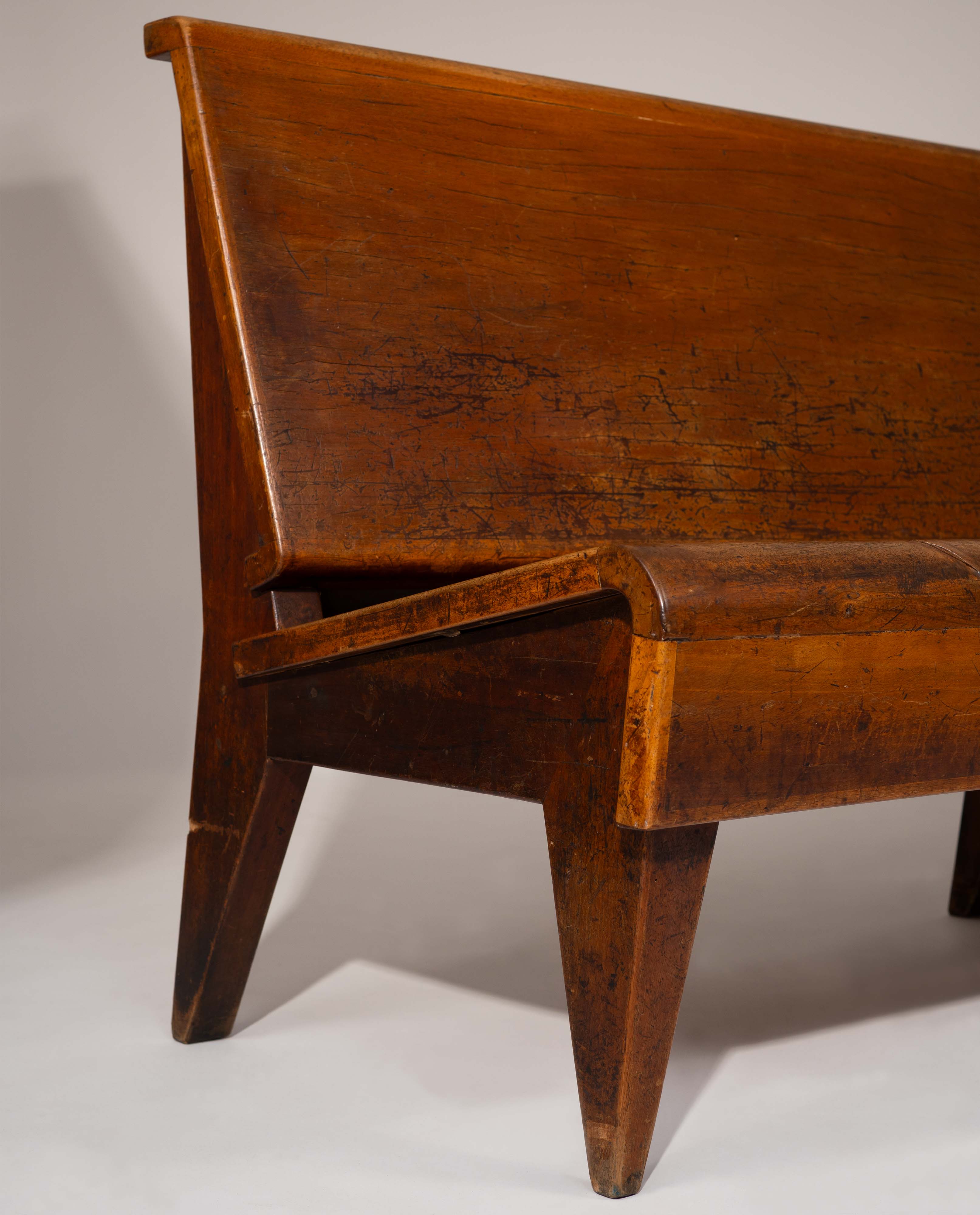 1940s_Italian_Solid_Wood_Mid-Century_Bench