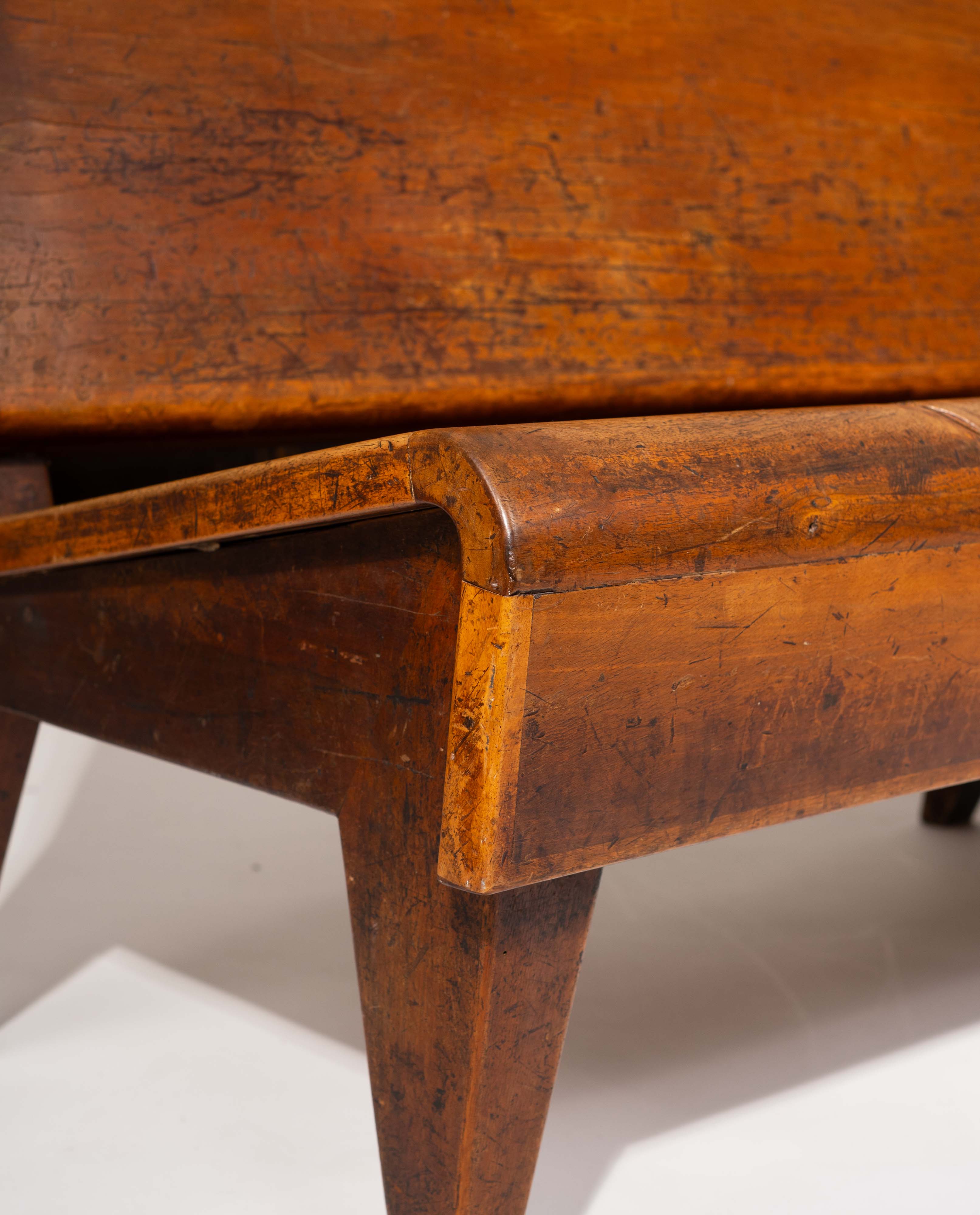 1940s_Italian_Solid_Wood_Mid-Century_Bench