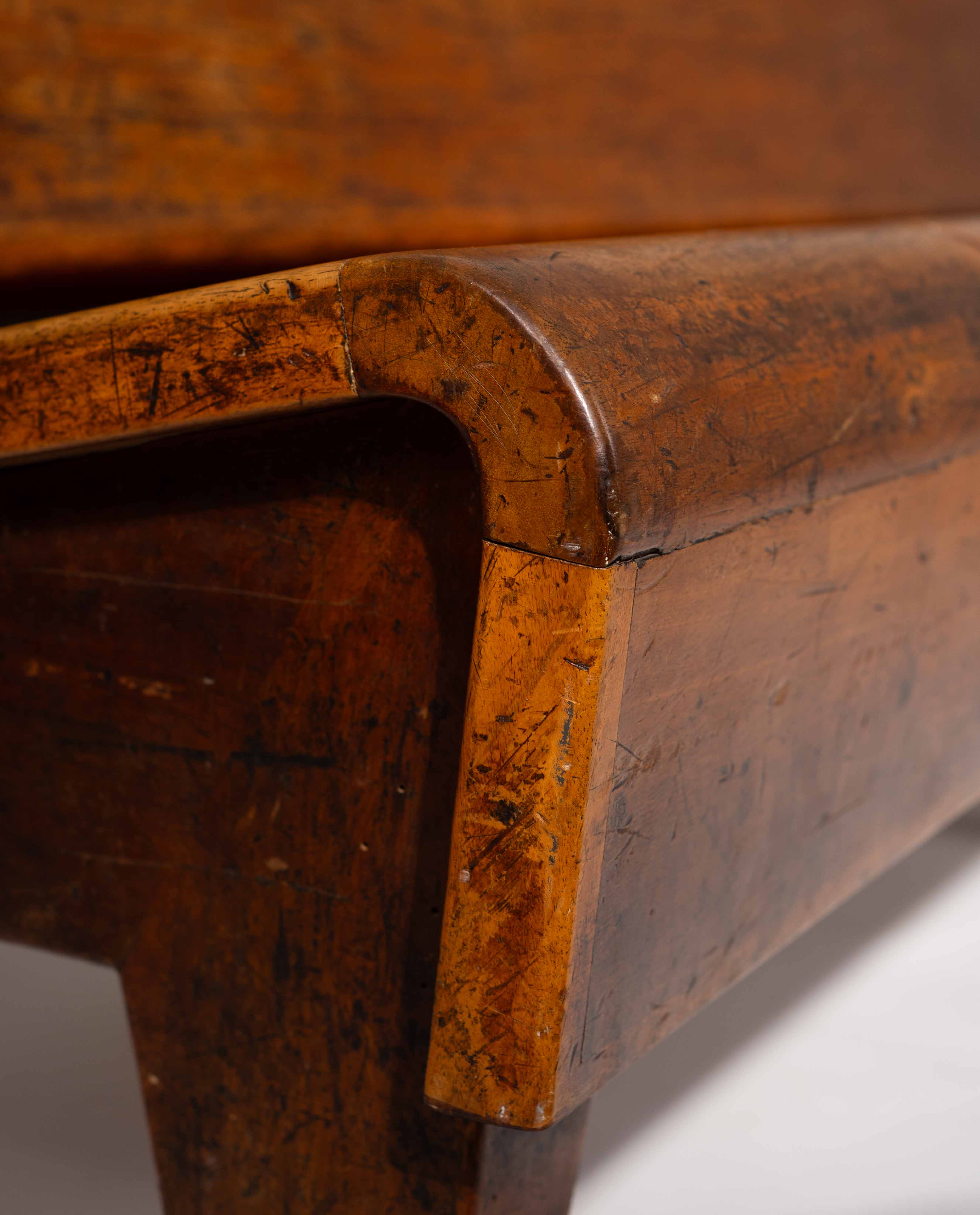 1940s_Italian_Solid_Wood_Mid-Century_Bench