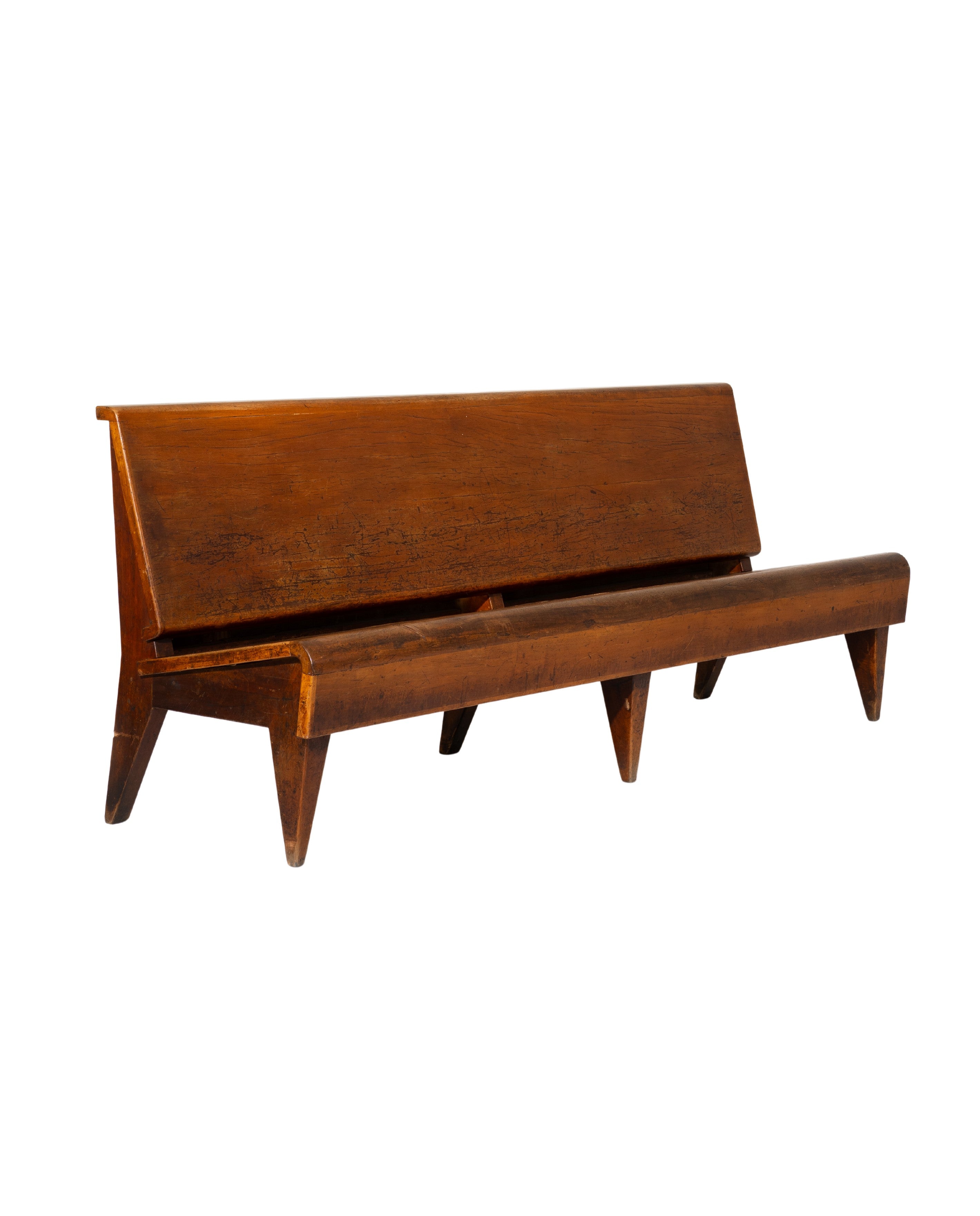 1940s_Italian_Solid_Wood_Mid-Century_Bench
