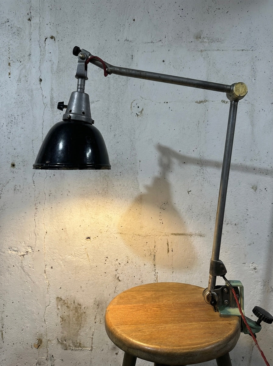 Clamp-On_Industrial_Task_Lamp_by_Curt_Fischer_for_Midgard,_Germany,_1940s