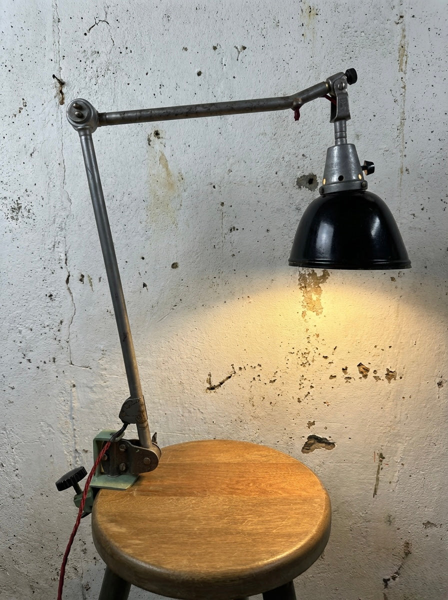 Clamp-On_Industrial_Task_Lamp_by_Curt_Fischer_for_Midgard,_Germany,_1940s
