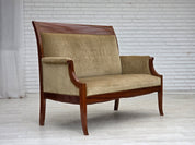 Danish_High-Back_Two-Seater_Sofa_in_Green_Velour_and_Teak,_Denmark,_1950s