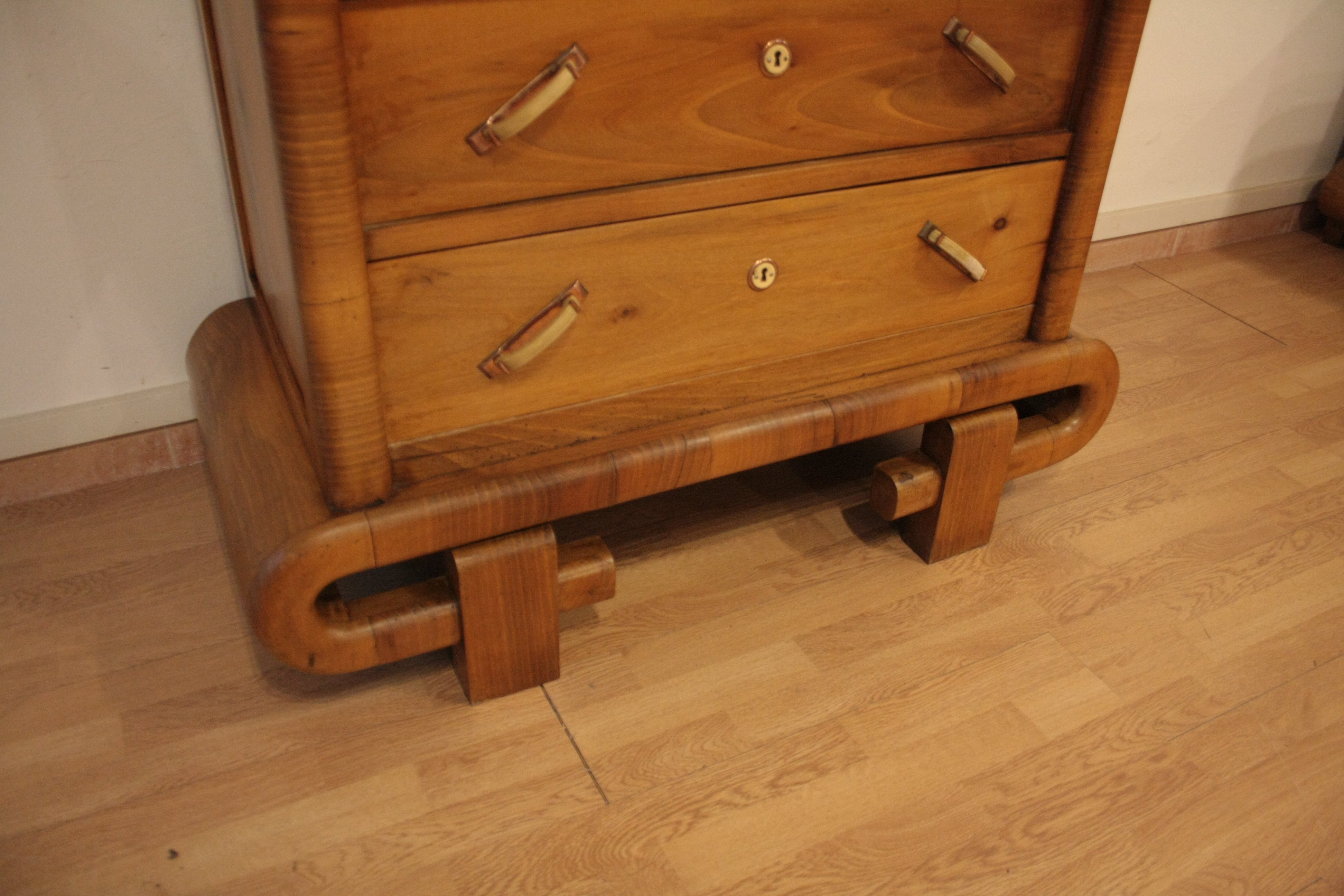 1950s_Art_Deco_Walnut_Secretaire,_Mid-Century_Modern,_Italy