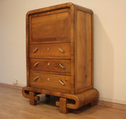 1950s_Art_Deco_Walnut_Secretaire,_Mid-Century_Modern,_Italy