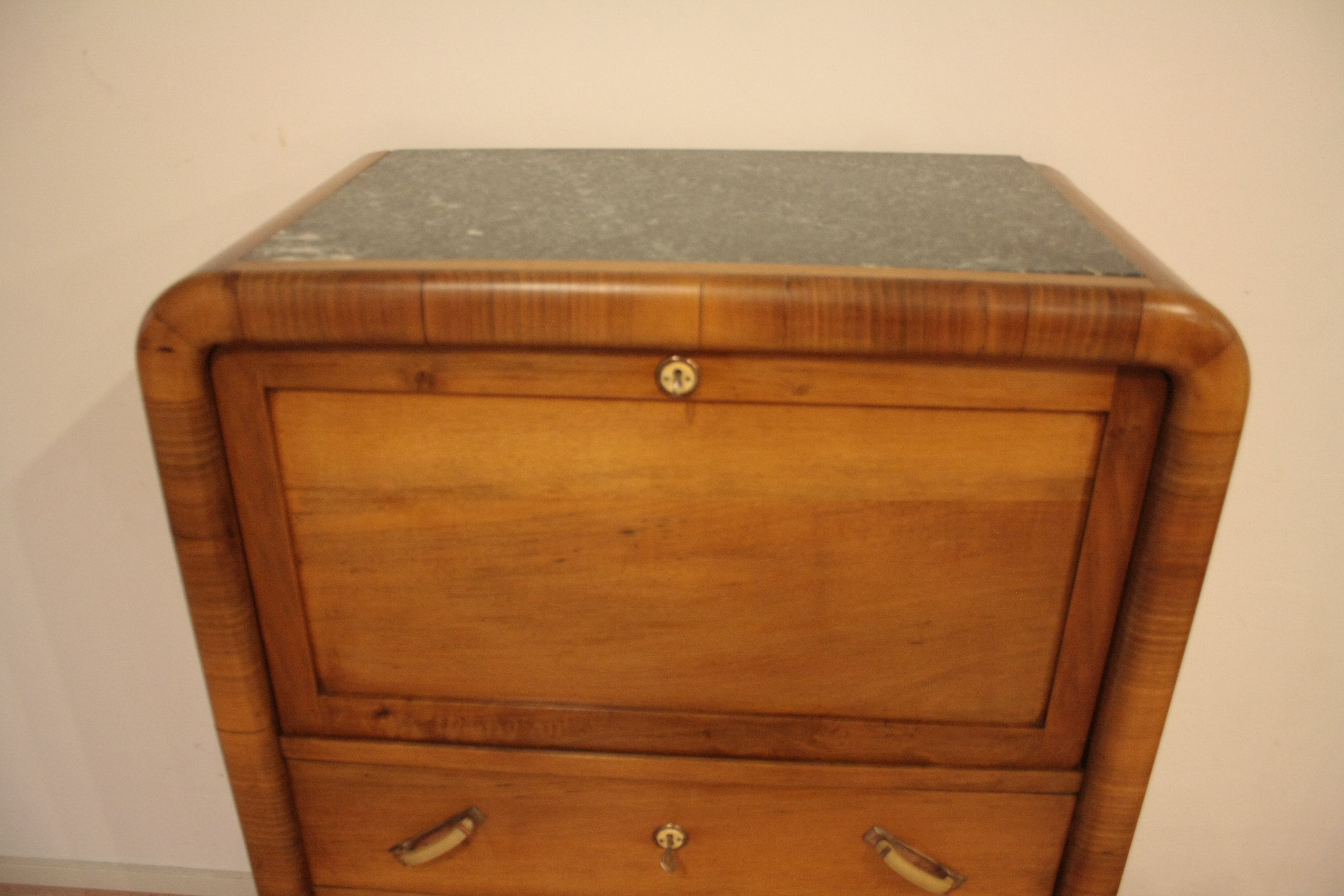 1950s_Art_Deco_Walnut_Secretaire,_Mid-Century_Modern,_Italy