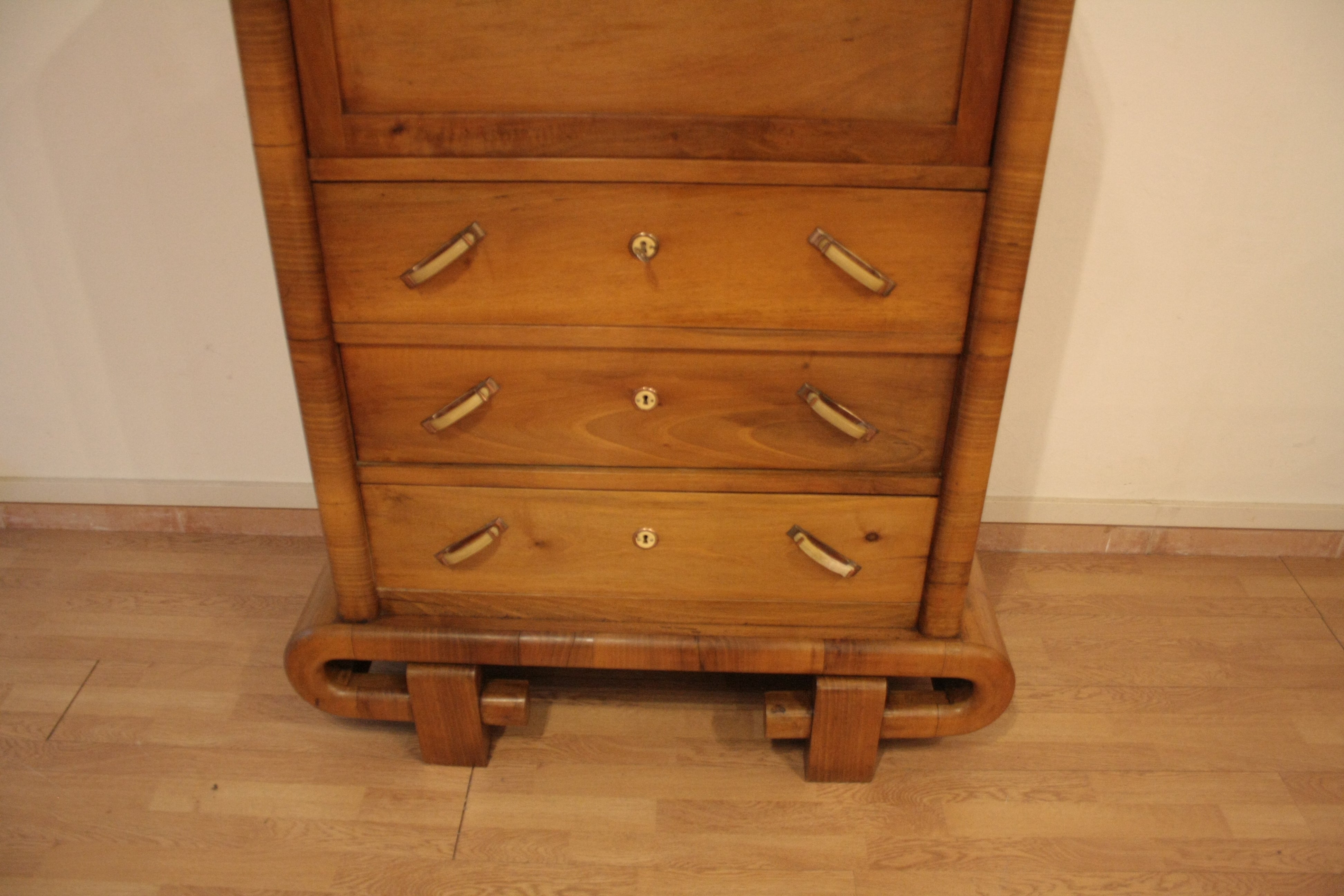 1950s_Art_Deco_Walnut_Secretaire,_Mid-Century_Modern,_Italy