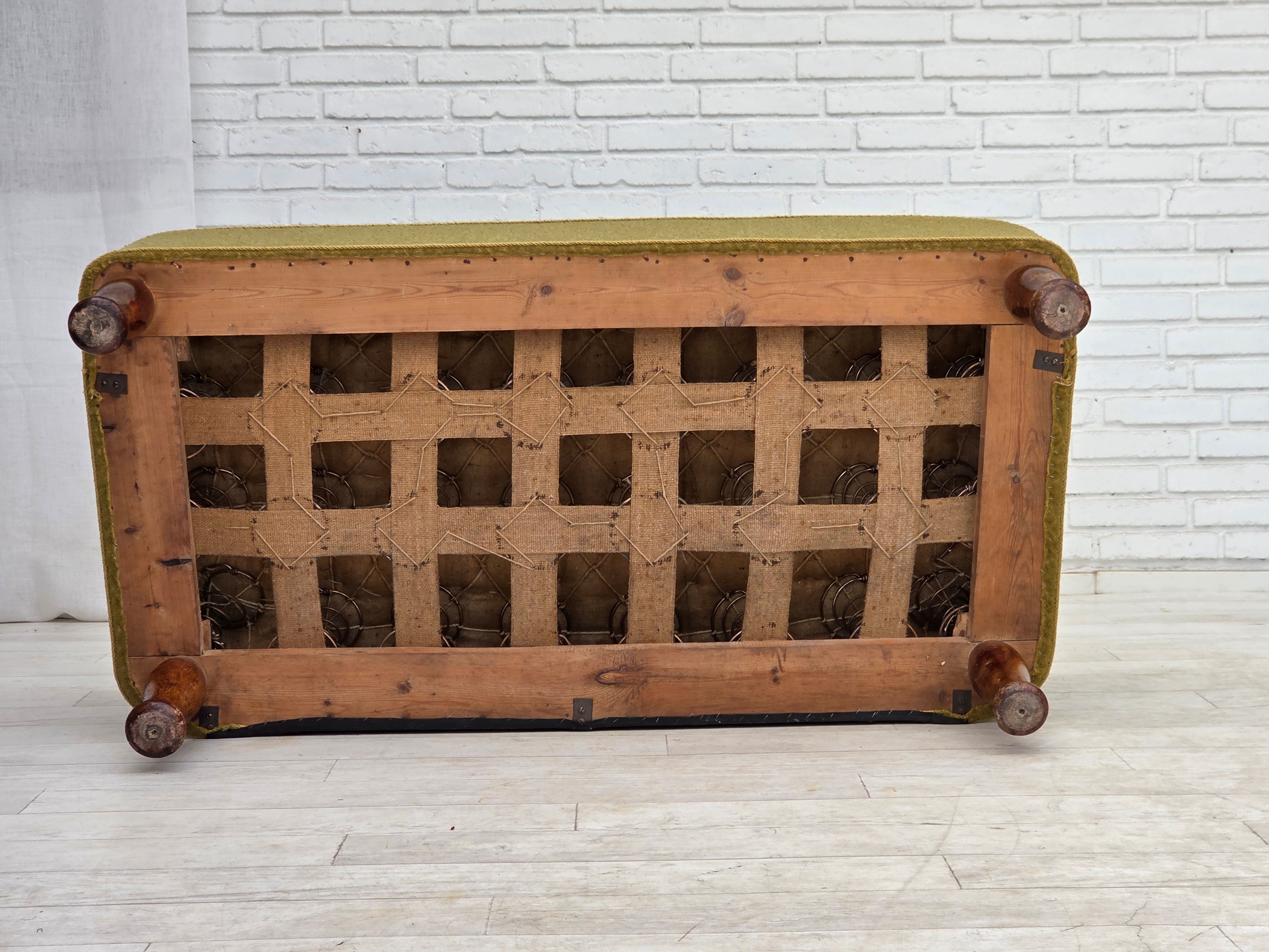Danish_Green_Wool_2-Seater_Sofa_with_Oak_Frame,_1950s