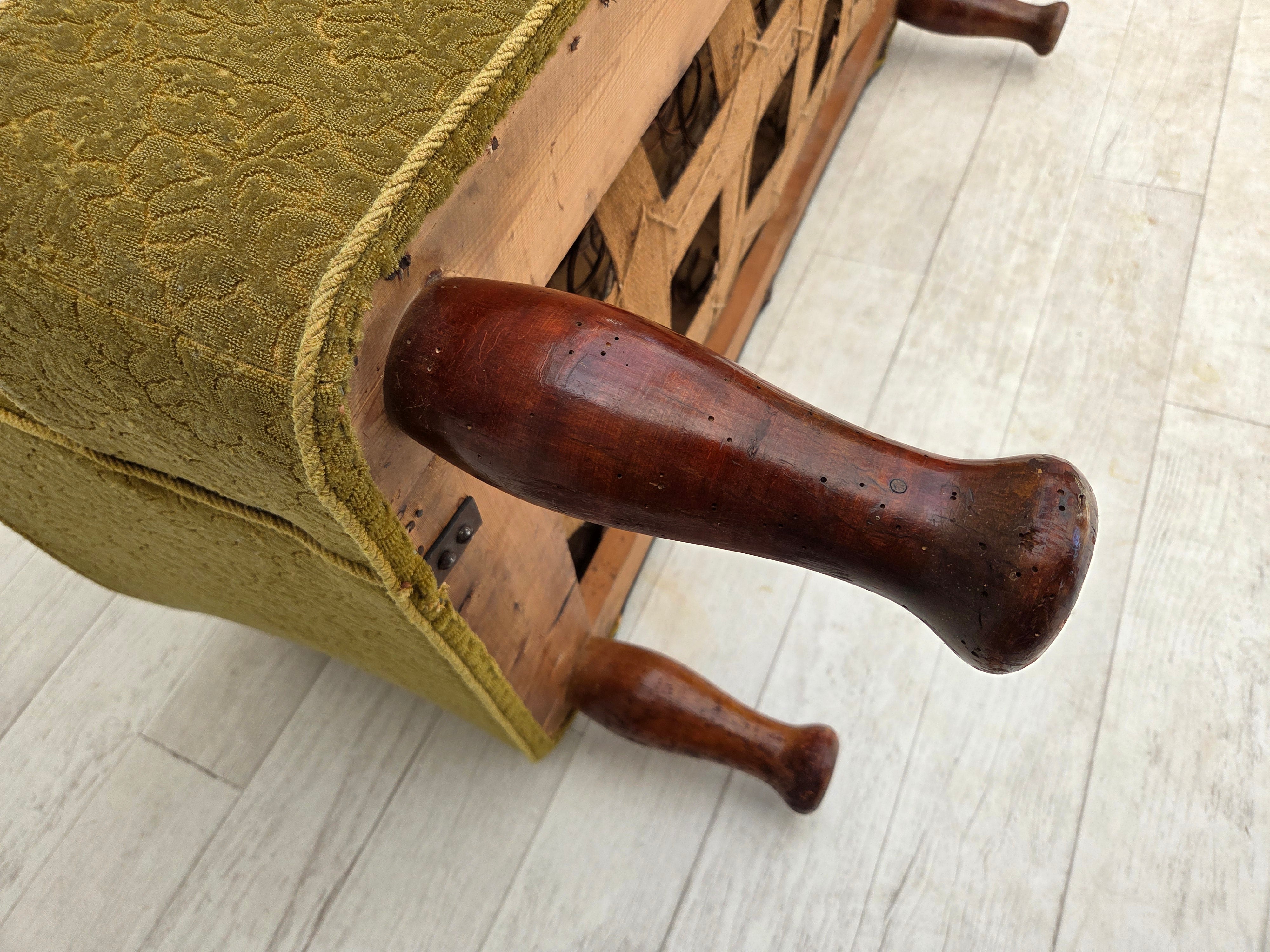 Danish_Green_Wool_2-Seater_Sofa_with_Oak_Frame,_1950s
