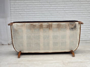 Danish_Art_Deco_2-Seater_Sofa_in_Blue_Velour_with_Lacquered_Ash_Frame,_1950s