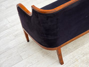 Danish_Art_Deco_2-Seater_Sofa_in_Blue_Velour_with_Lacquered_Ash_Frame,_1950s