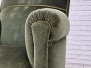 Danish_Highback_Relax_Armchair_in_Green_Velour_and_Beech_Wood,_Denmark,_1950s