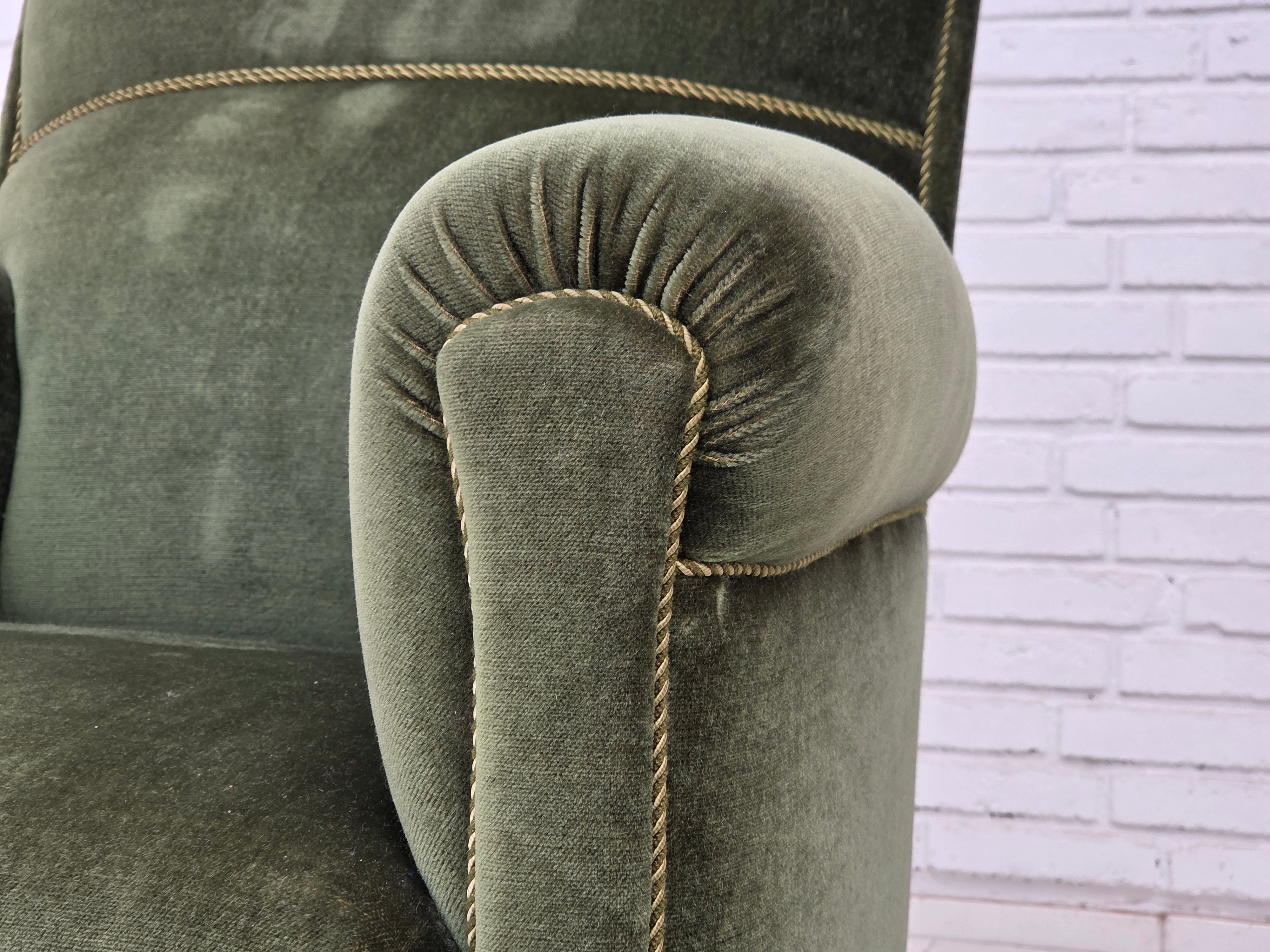 Danish_Highback_Relax_Armchair_in_Green_Velour_and_Beech_Wood,_Denmark,_1950s