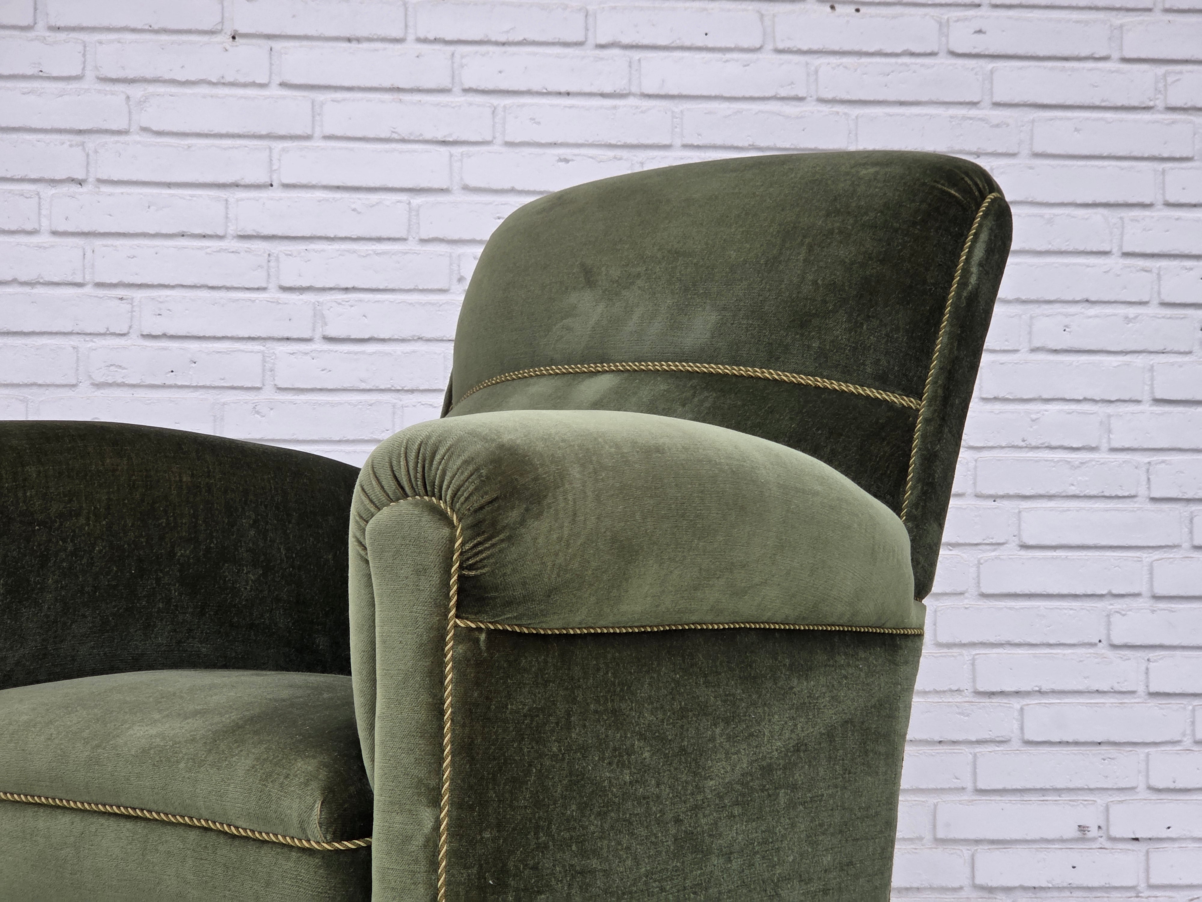 Danish_Highback_Relax_Armchair_in_Green_Velour_and_Beech_Wood,_Denmark,_1950s