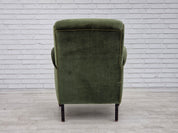 Danish_Highback_Relax_Armchair_in_Green_Velour_and_Beech_Wood,_Denmark,_1950s
