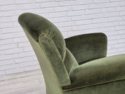 Danish_Highback_Relax_Armchair_in_Green_Velour_and_Beech_Wood,_Denmark,_1950s