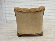 Danish_Brown_Velour_Lounge_Chair_with_Carved_Oak_Frame,_1950s