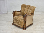 Danish_Brown_Velour_Lounge_Chair_with_Carved_Oak_Frame,_1950s