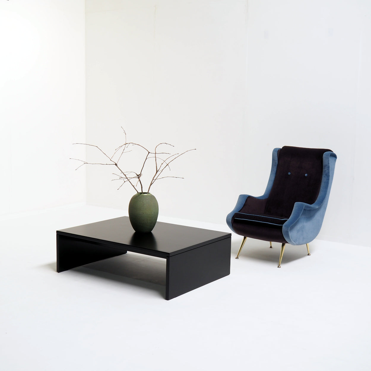 1950’s_High-Back_Fauteuil,_Reupholstered_in_a_Blue_and_Mauve_Velvet