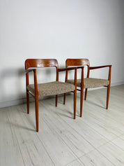 Set_of_2_Model_56_Teak_Dining_Chairs_by_Niels_Otto_Møller_for_J.L._Møller,_Fabric_Upholstery,_Denmark,_1950s