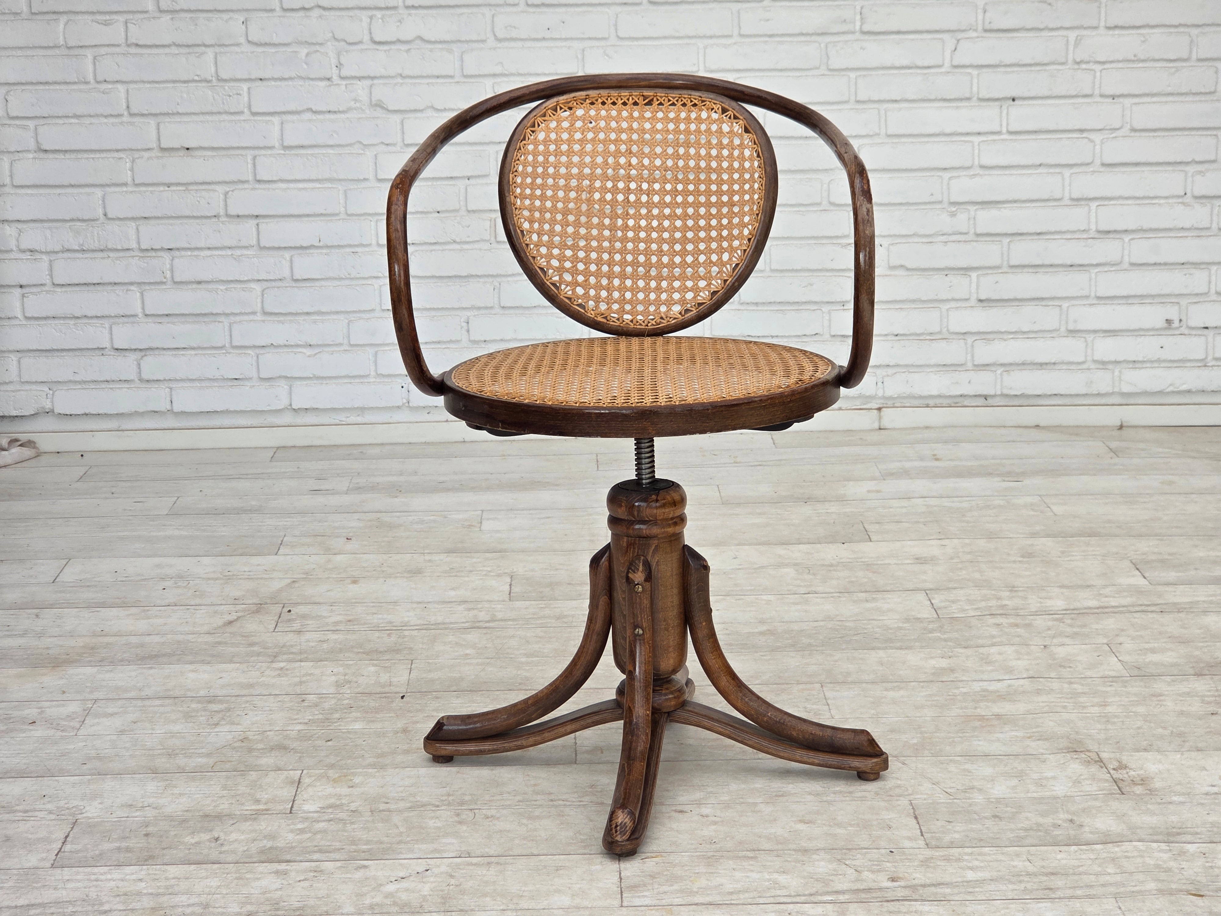 Adjustable_Swivel_Armchair_in_the_Style_of_Thonet,_Bent_Beech_and_Mesh,_1960s