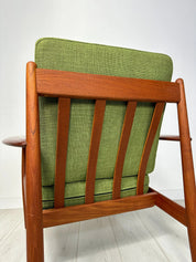 Model_118_Teak_Armchair_by_Grete_Jalk_for_France_&_Daverkosen,_Green_Upholstery,_Denmark,_1955