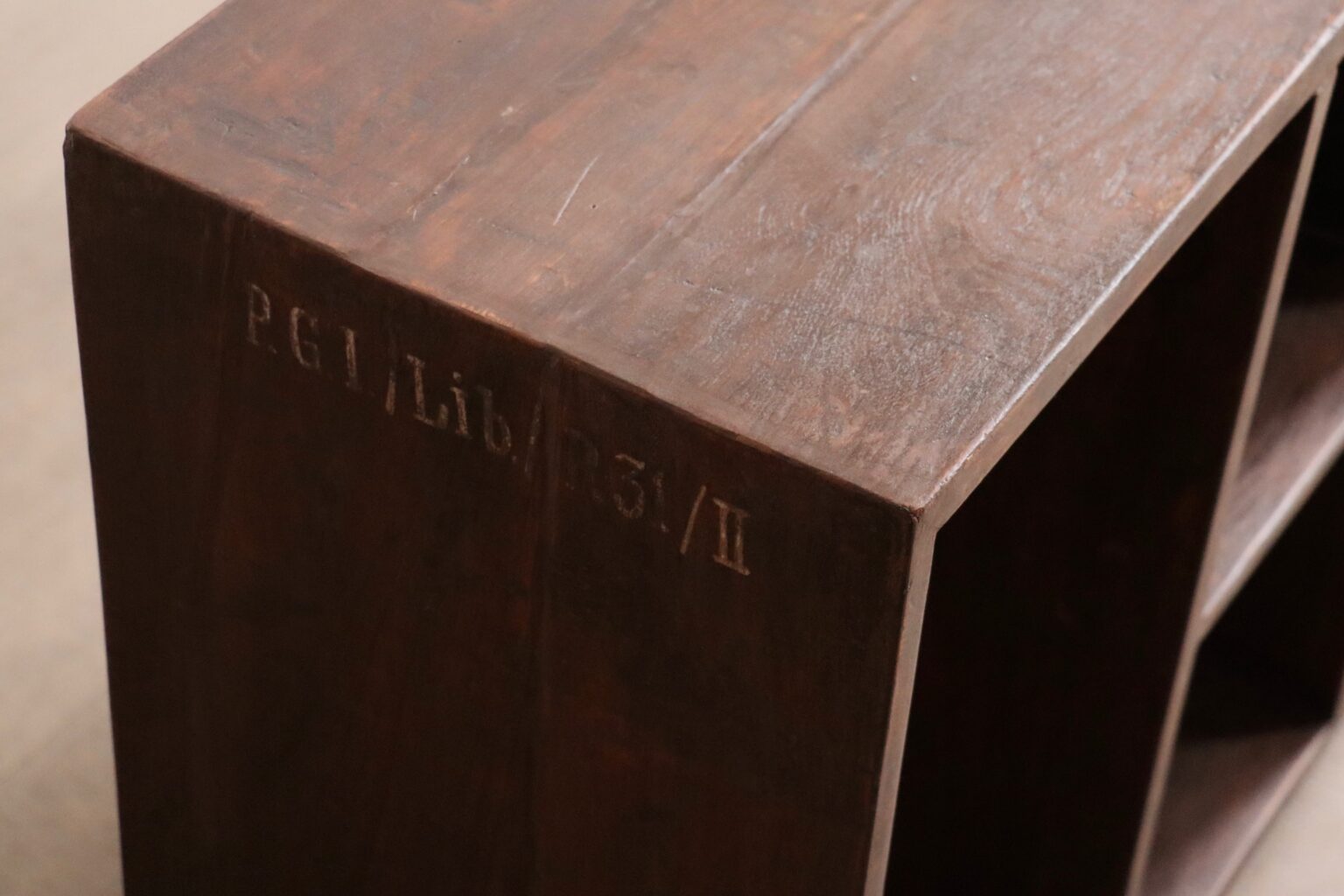 1958_Pierre_Jeanneret_PJ-R-27-A_Six-Hole_Teak_File_Rack_for_Chandigarh,_India