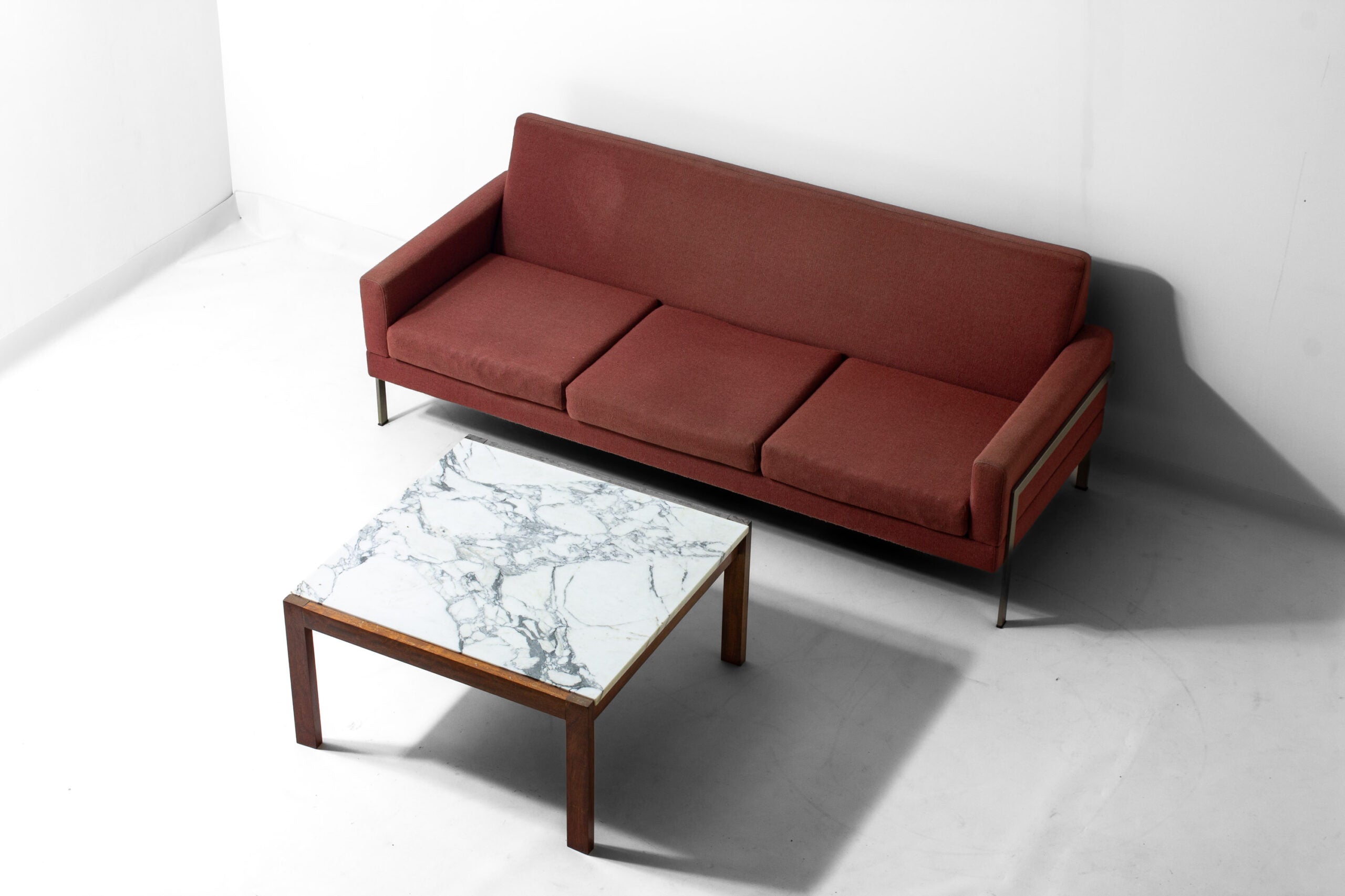1960_Marble_and_Walnut_Coffee_Table_by_Alfred_Hendrickx_for_Belform