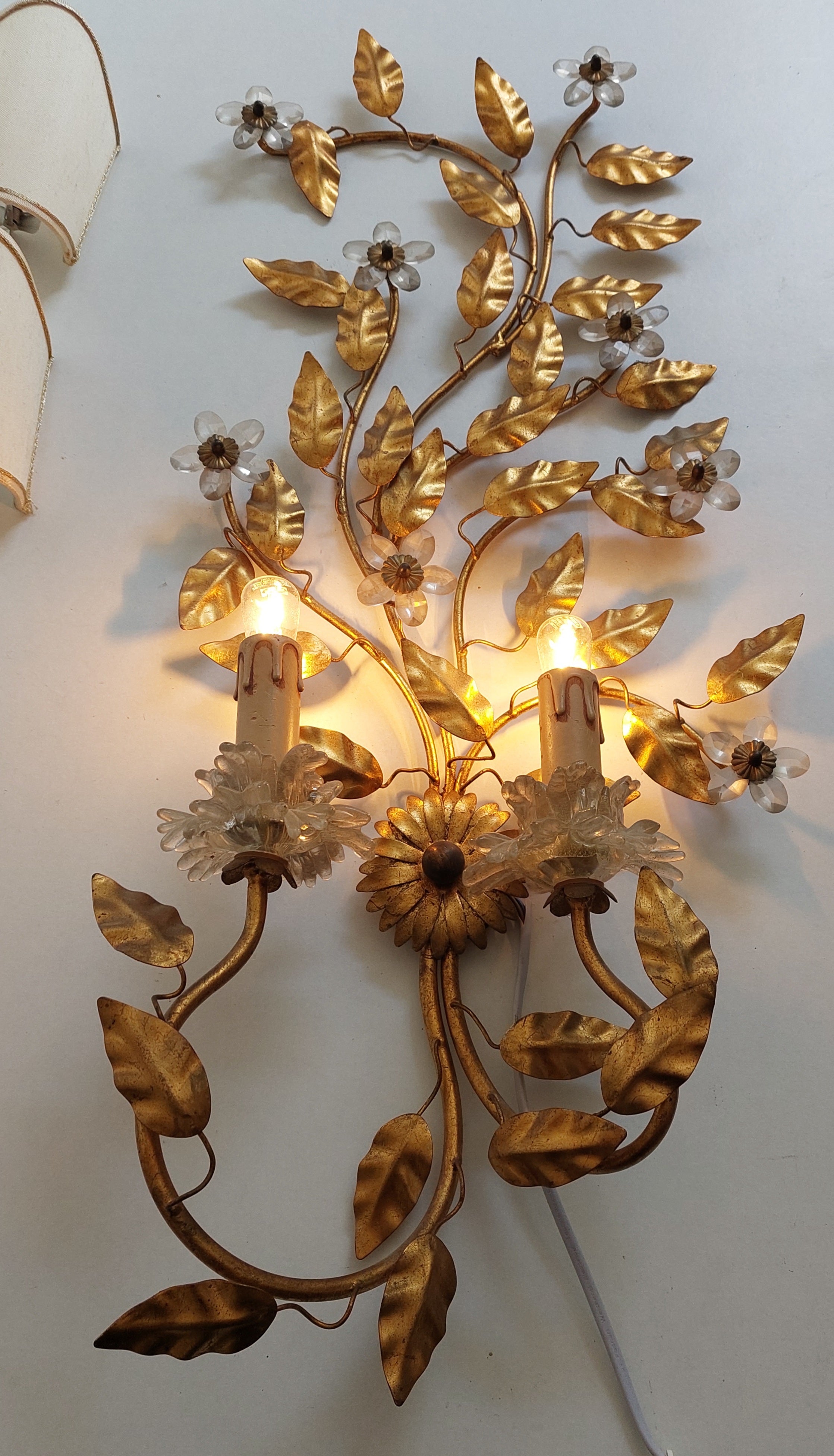 1960's_Italian_Metal_and_Murano_Glass_Wall_Light_made_by_Banci_of_Florence.