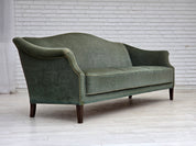 Danish_Three-Seater_Sofa_in_Green_Velour,_Beech_Wood,_Denmark,_1960s