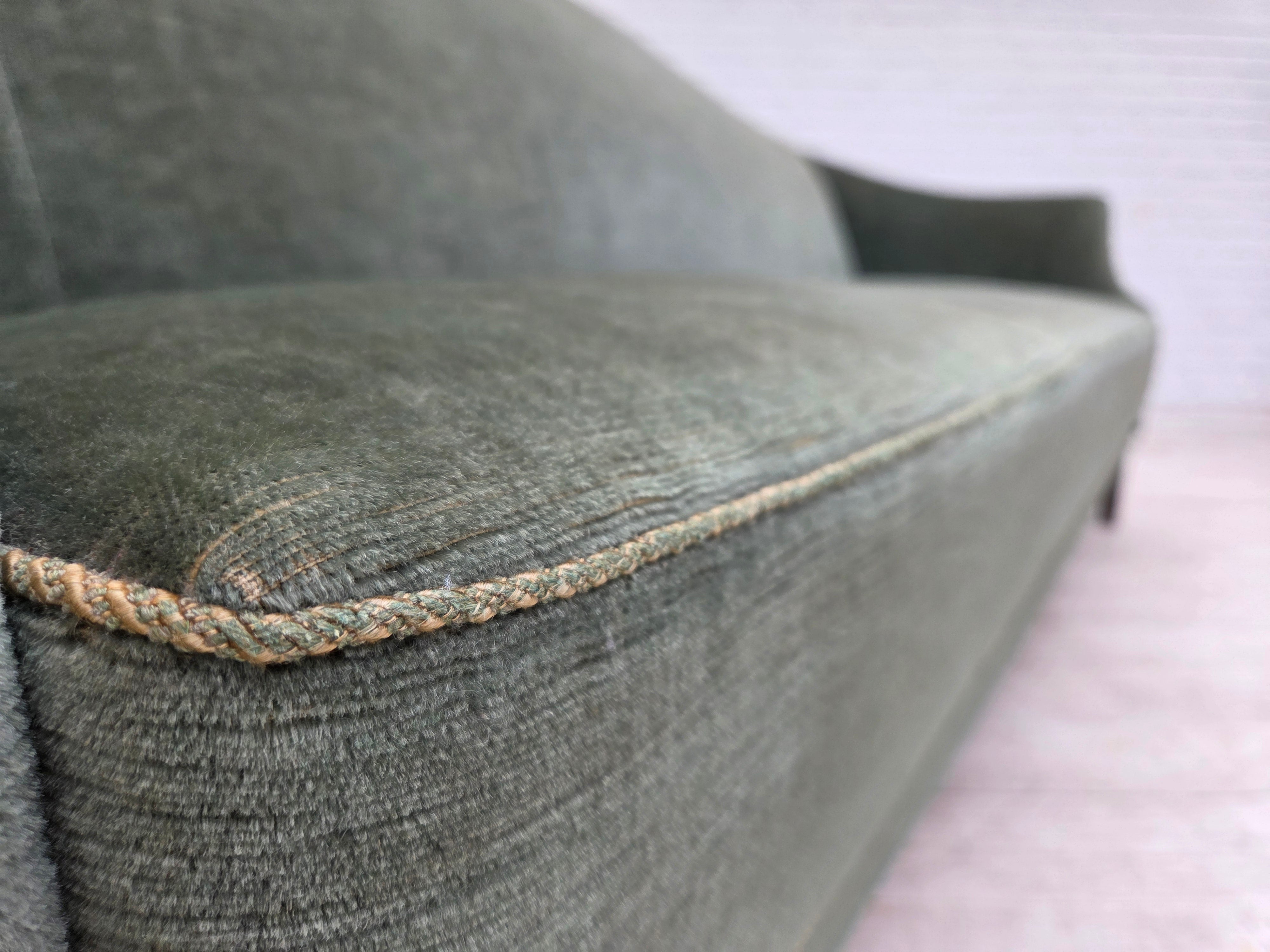 Danish_Three-Seater_Sofa_in_Green_Velour,_Beech_Wood,_Denmark,_1960s