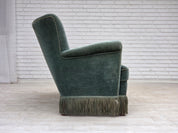 Danish_Green_Velour_3-Seater_Sofa_with_Oak_Legs,_1960s