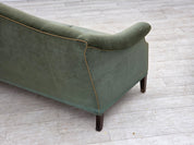 Danish_Three-Seater_Sofa_in_Green_Velour,_Beech_Wood,_Denmark,_1960s