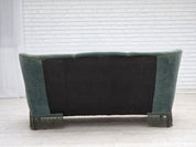 Danish_Green_Velour_3-Seater_Sofa_with_Oak_Legs,_1960s