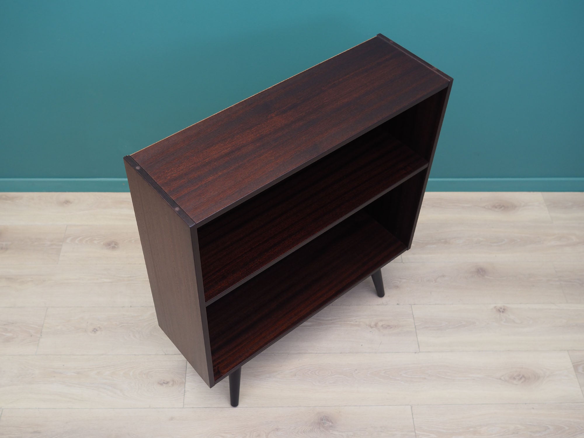 1960s_Hammel_M_belfabrik_Danish_Mahogany_Bookcase_Fixed_Shelf_Black