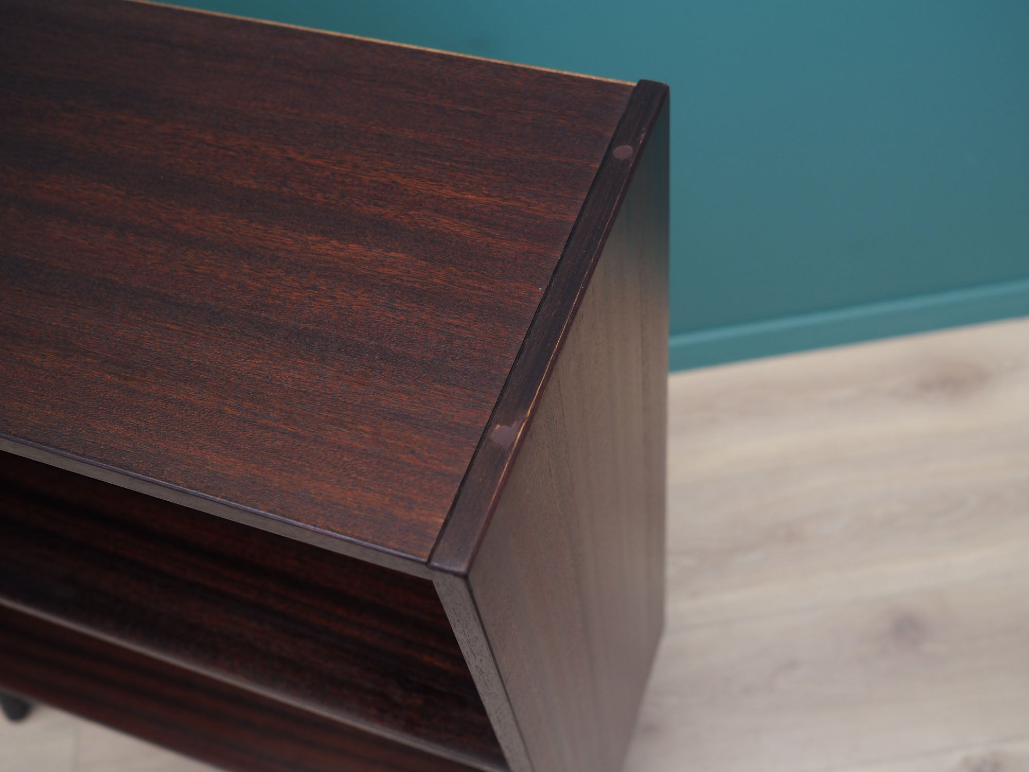 1960s_Hammel_M_belfabrik_Danish_Mahogany_Bookcase_Fixed_Shelf_Black