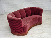 Danish_Banan_Two-Seater_Sofa_in_Red_Striped_Velour_and_Oak,_Denmark,_1960s