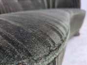 1960s_Danish_Curved_2-Seater_Sofa_in_Green_Striped_Velour_with_Oak_Legs