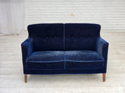 Danish_Two-Seater_Sofa_in_Dark_Blue_Velour_and_Ash_Wood,_Denmark,_1960s