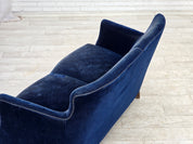Danish_Two-Seater_Sofa_in_Dark_Blue_Velour_and_Ash_Wood,_Denmark,_1960s