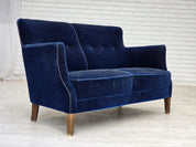 Danish_Two-Seater_Sofa_in_Dark_Blue_Velour_and_Ash_Wood,_Denmark,_1960s