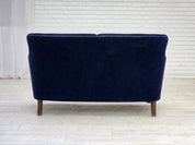 Danish_Two-Seater_Sofa_in_Dark_Blue_Velour_and_Ash_Wood,_Denmark,_1960s